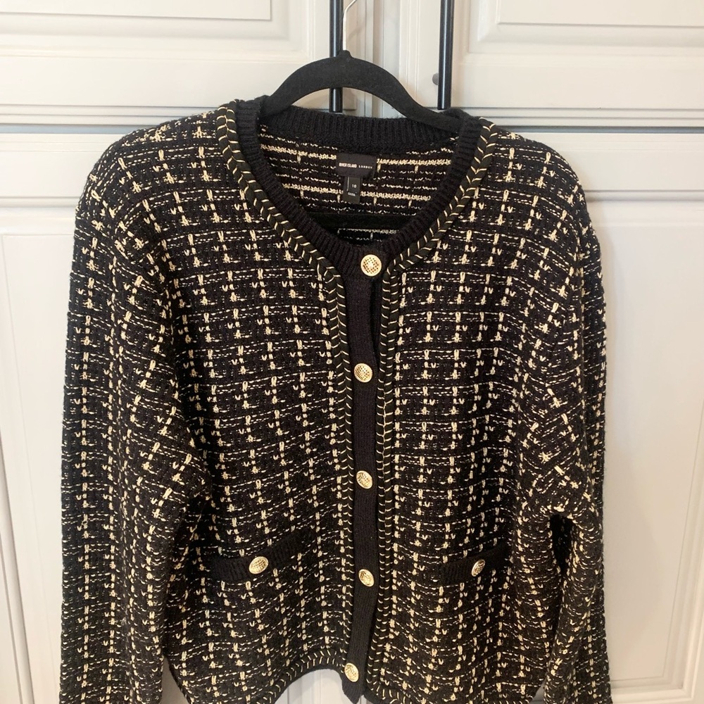 River Island Black and Gold Knit cardigan Size 14